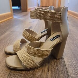 Vici Tan Strappy Heeled Sandals